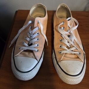 Converse Peach Canvas Shoes with White Accents